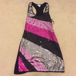 pink sequin mini dress